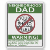 カスタマイズ可能な近隣パパ警告のXd Out Green シール (正面)