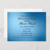 カスタマイズ可能な退職の招待の青の勾配 ポストカード (正面/裏面)