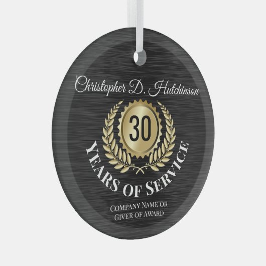 カスタマイズ可能な退職従業員賞記念品 ガラスオーナメント (正面右)