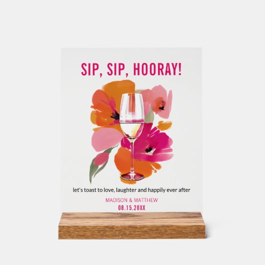 カスタマイズ可能な透明ア結婚クリルバー標識 アクリルサイン (正面)