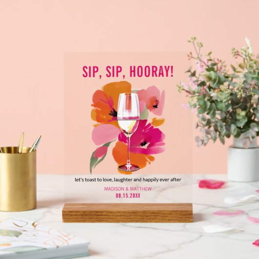 カスタマイズ可能な透明ア結婚クリルバー標識 アクリルサイン (ウェディング)