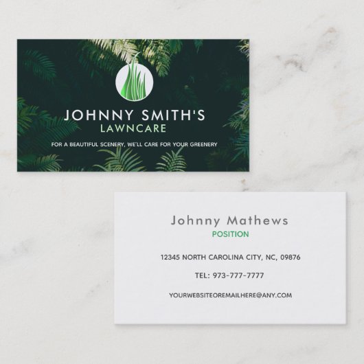 カスタマイズ可能な造園スローガン名刺 名刺 (正面/裏面)