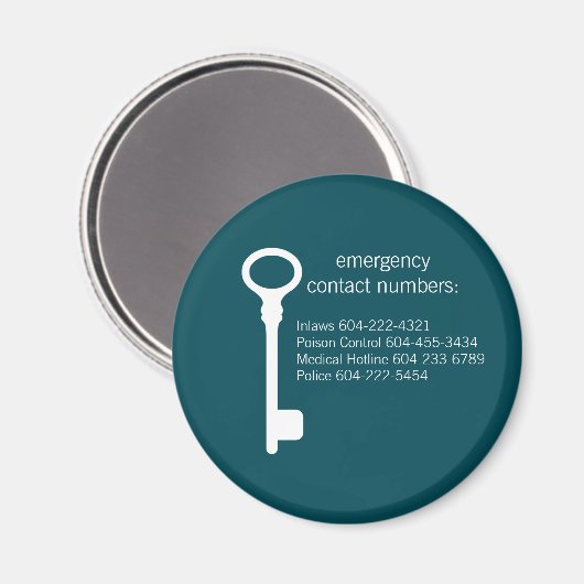 カスタマイズ可能な連絡緊急数磁石 マグネット (正面/裏面)