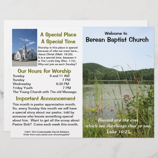 カスタマイズ可能な週刊教会速報（外部のみ） (正面/裏面)