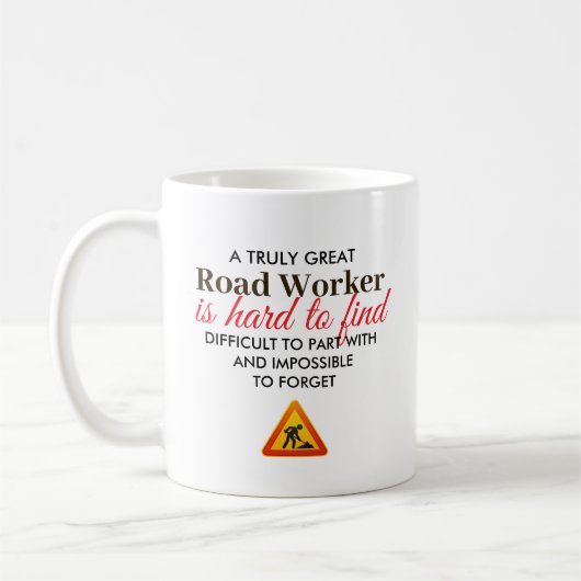 カスタマイズ可能な道路作業員ギフト コーヒーマグカップ (左)