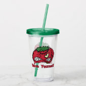 カスタマイズ可能な邪悪なトマト アクリルタンブラー (裏面)
