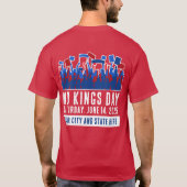 カスタマイズ可能な都市と州のNo Kings Day抗議 Tシャツ (裏面)