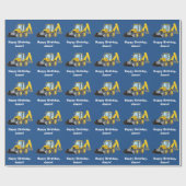 カスタマイズ可能な重い装置のバックホウの誕生日の名前 ラッピングペーパー (フラット)