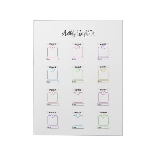 カスタマイズ可能な重量損失トラッカーテンプレート ノートパッド (回転)