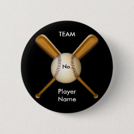 カスタマイズ可能な野球および交差させたこうもり 缶バッジ