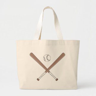 カスタマイズ可能な野球こうもりとボールトート ラージトートバッグ