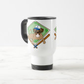 カスタマイズ可能な野球のパグのギフトおよびティー トラベルマグ (正面左)