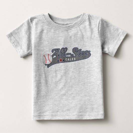 カスタマイズ可能な野球オールスタースポーツ ベビーTシャツ (正面)