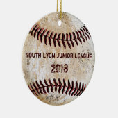 カスタマイズ可能な野球コーチオーナメント、テキスト セラミックオーナメント (右)
