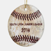 カスタマイズ可能な野球コーチオーナメント、テキスト セラミックオーナメント (左)