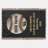 カスタマイズ可能な野球シニアナイトギフトアイディア スローブランケット (正面)