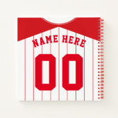 カスタマイズ可能な野球ソフトボールジャージーノートブック ノートブック (裏面)