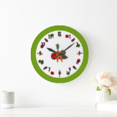 カスタマイズ可能な野菜つき壁カラフル時計 ラージ壁時計 (ホーム)