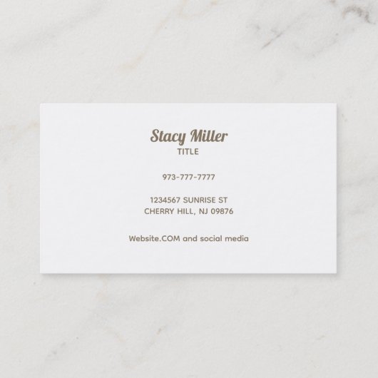 カスタマイズ可能な金ゴールドおよび白いクリーニングの名刺 名刺 (裏面)