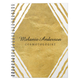 カスタマイズ可能な金ゴールドおよび白いノート ノートブック