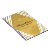 カスタマイズ可能な金ゴールドおよび白いノート ノートブック (右側)