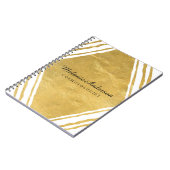 カスタマイズ可能な金ゴールドおよび白いノート ノートブック (左側)