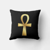 カスタマイズ可能な金ゴールドのAnkhのエジプトの記号の枕 クッション (裏面)