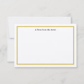 カスタマイズ可能な金ゴールドアーティスト感謝ノートカード サンキューカード (正面)