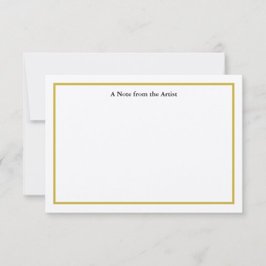 カスタマイズ可能な金ゴールドアーティスト感謝ノートカード サンキューカード (正面)