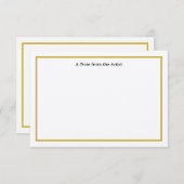 カスタマイズ可能な金ゴールドアーティスト感謝ノートカード サンキューカード (正面/裏面)