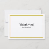 カスタマイズ可能な金ゴールドアーティスト感謝ノートカード サンキューカード (裏面)