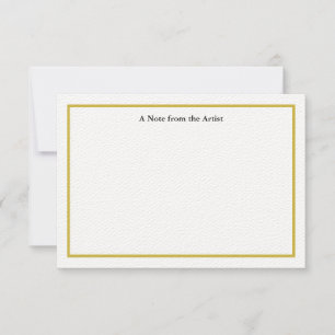 カスタマイズ可能な金ゴールドアーティスト感謝ノートカード サンキューカード