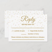 カスタマイズ可能な金ゴールドハートウェディングRSVPカード エンクロージャーカード (正面/裏面)