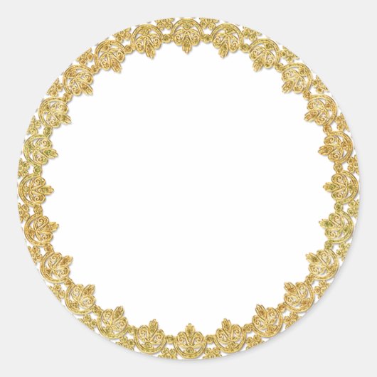 カスタマイズ可能な金ゴールドフレームステッカー ラウンドシール (正面)
