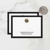 カスタマイズ可能な金ゴールドロゴコンサルティングフラットノテカード ノートカード (正面/裏面インサイチュ)