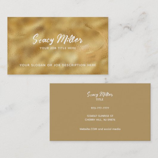 カスタマイズ可能な金ゴールド名刺 名刺 (正面/裏面)