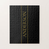 カスタマイズ可能な金ゴールド文字とライン ジグソーパズル (縦)