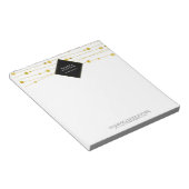 カスタマイズ可能な金ゴールド紙吹雪ストランド ノートパッド (アングル)