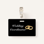 カスタマイズ可能な金ゴールド結婚リングや輪のコーディネーターバッジ バッジ (裏面クリップ)