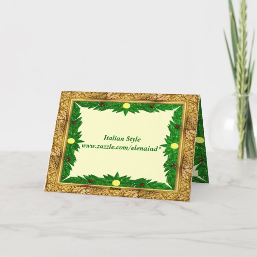 カスタマイズ可能な金写真フレームカード シーズンカード (裏面)