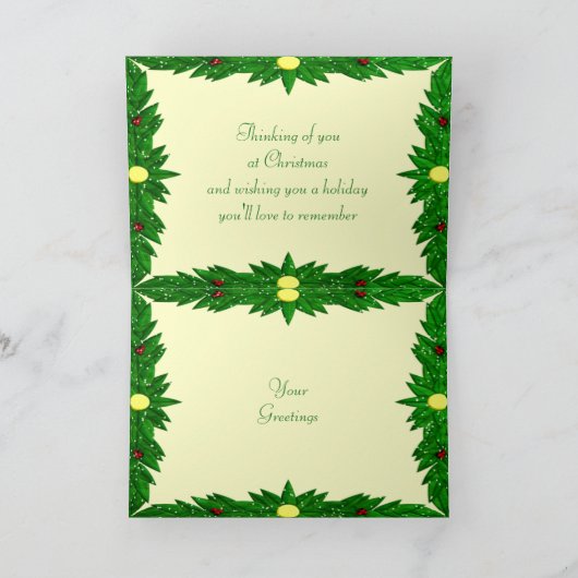 カスタマイズ可能な金写真フレームカード シーズンカード (内部)