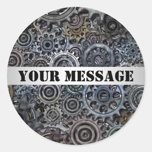 カスタマイズ可能な金属ギアスチームパンクデザイン ラウンドシール (正面)