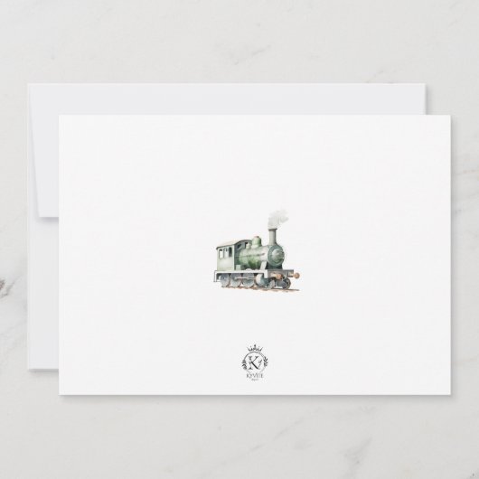 カスタマイズ可能な鉄道をテーマにした誕生日写真招待状 招待状 (裏面)
