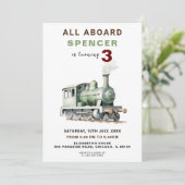 カスタマイズ可能な鉄道をテーマにした誕生日調査 招待状 (スタンド正面)