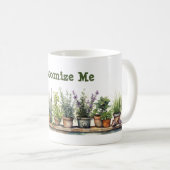 カスタマイズ可能な鉢植えハーブガーデン コーヒーマグカップ (正面右)