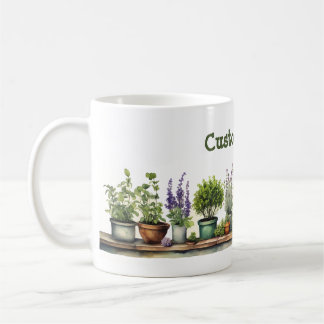 カスタマイズ可能な鉢植えハーブガーデン コーヒーマグカップ
