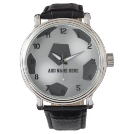 カスタマイズ可能な銀サッカーボール 腕時計