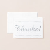 カスタマイズ可能な銀感謝してい箔「!」 カード (封筒付き正面)