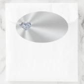 カスタマイズ可能な銀色ダイヤモンドステッカー 楕円形シール (バッグ)