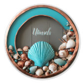 カスタマイズ可能な銅素朴および貝殻 セラミックノブ (正面)